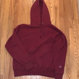 Maroon Champion Reverse Weave Hoodie